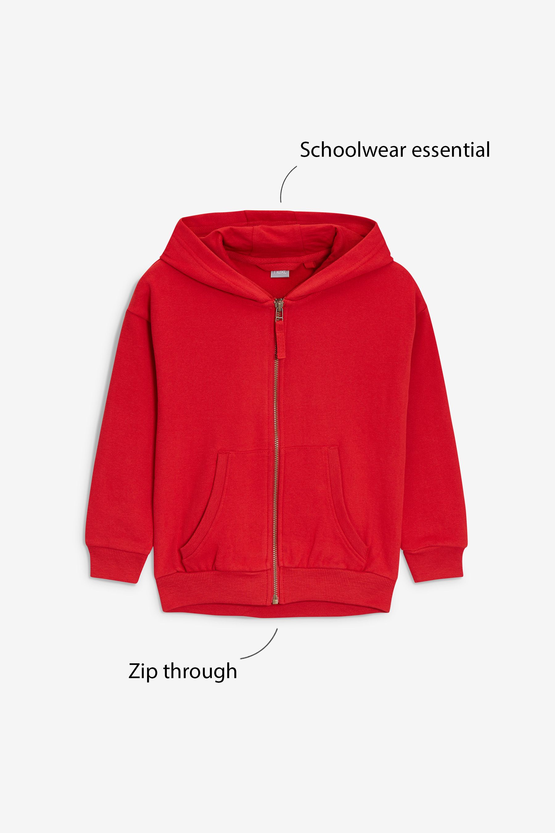 Buy Red Cotton Rich Zip Through Sports Hoodie 3 16yrs from the Next UK online shop