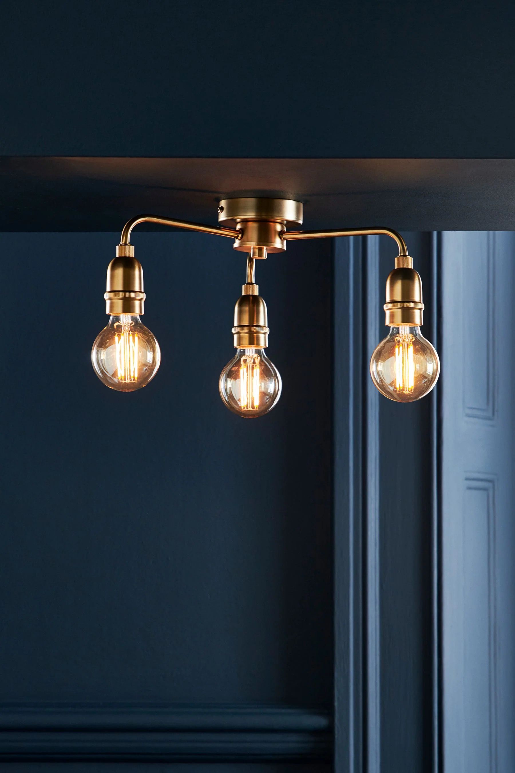Brass Brooklyn Flush Ceiling Light