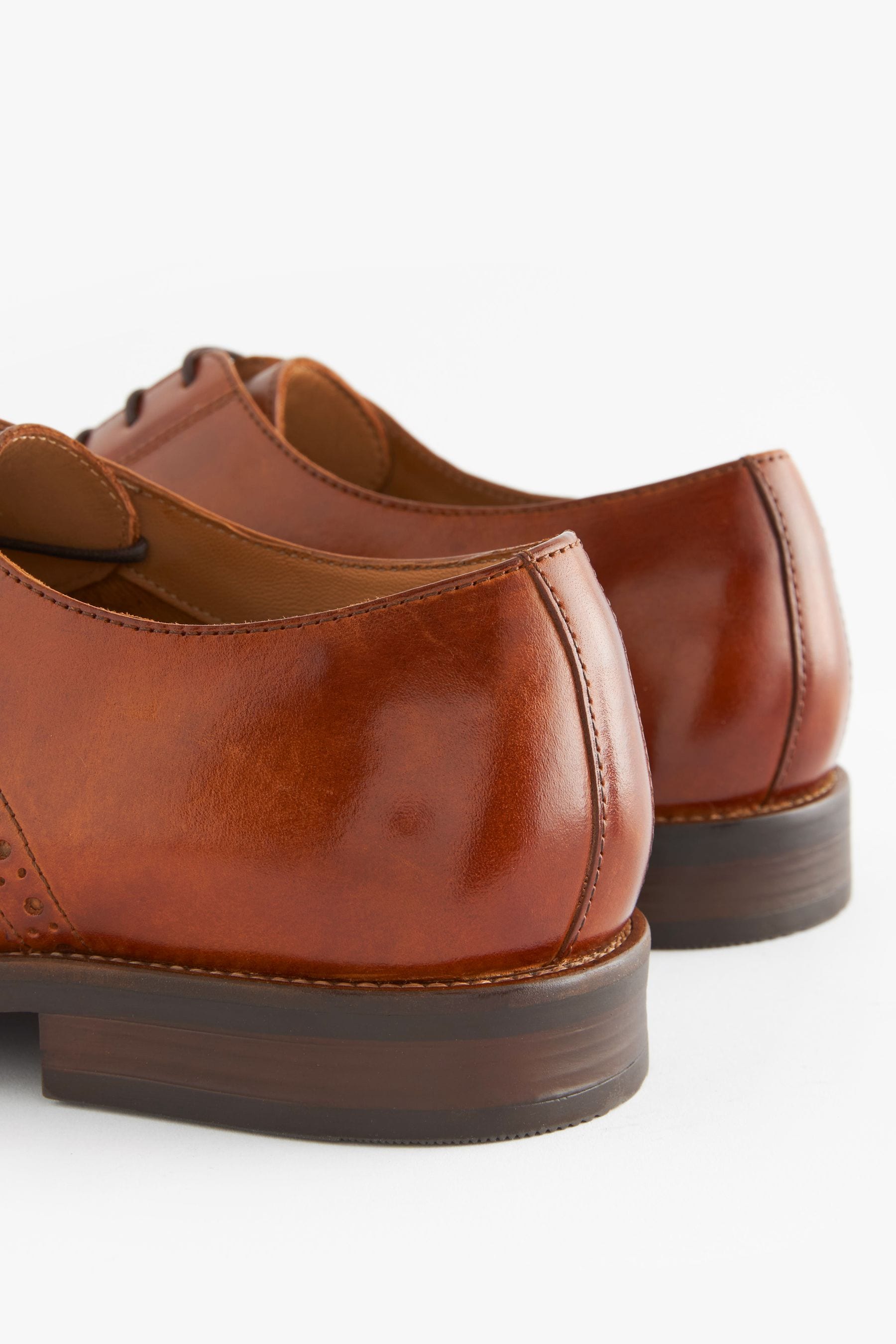 Buy Tan Brown Standard Fit Leather Contrast Sole Derby Shoes from Next Ukraine