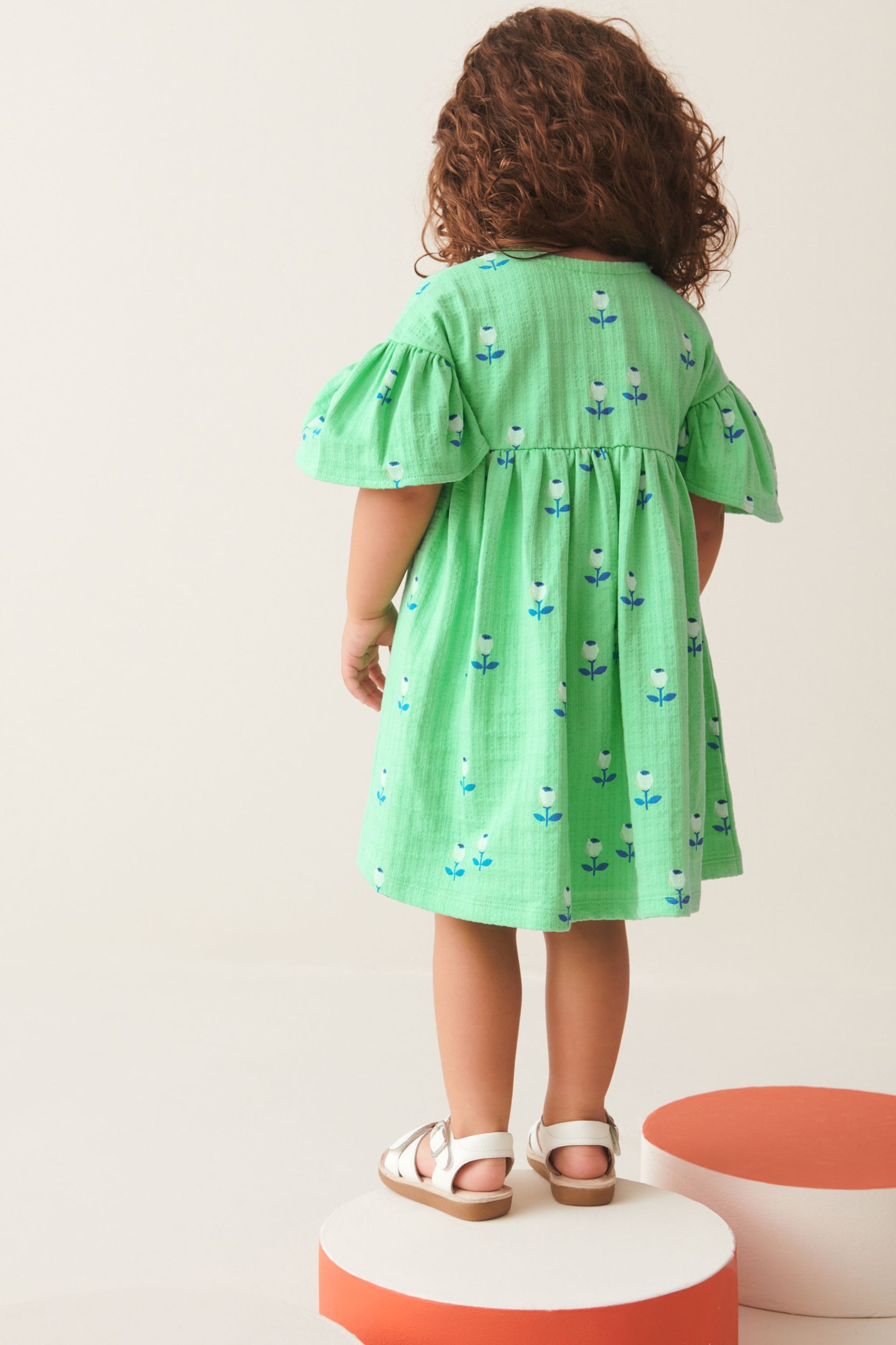 Bright Green Wrap Jersey Dress (3mths-7yrs) - Image 2 of 7