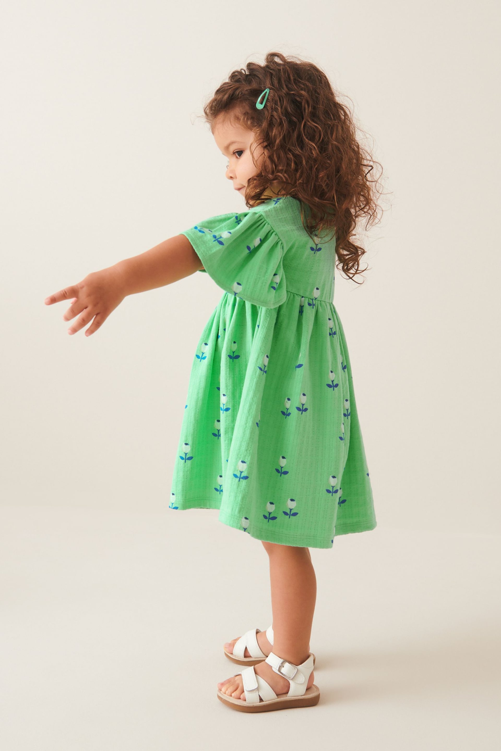 Bright Green Wrap Jersey Dress (3mths-7yrs) - Image 3 of 7