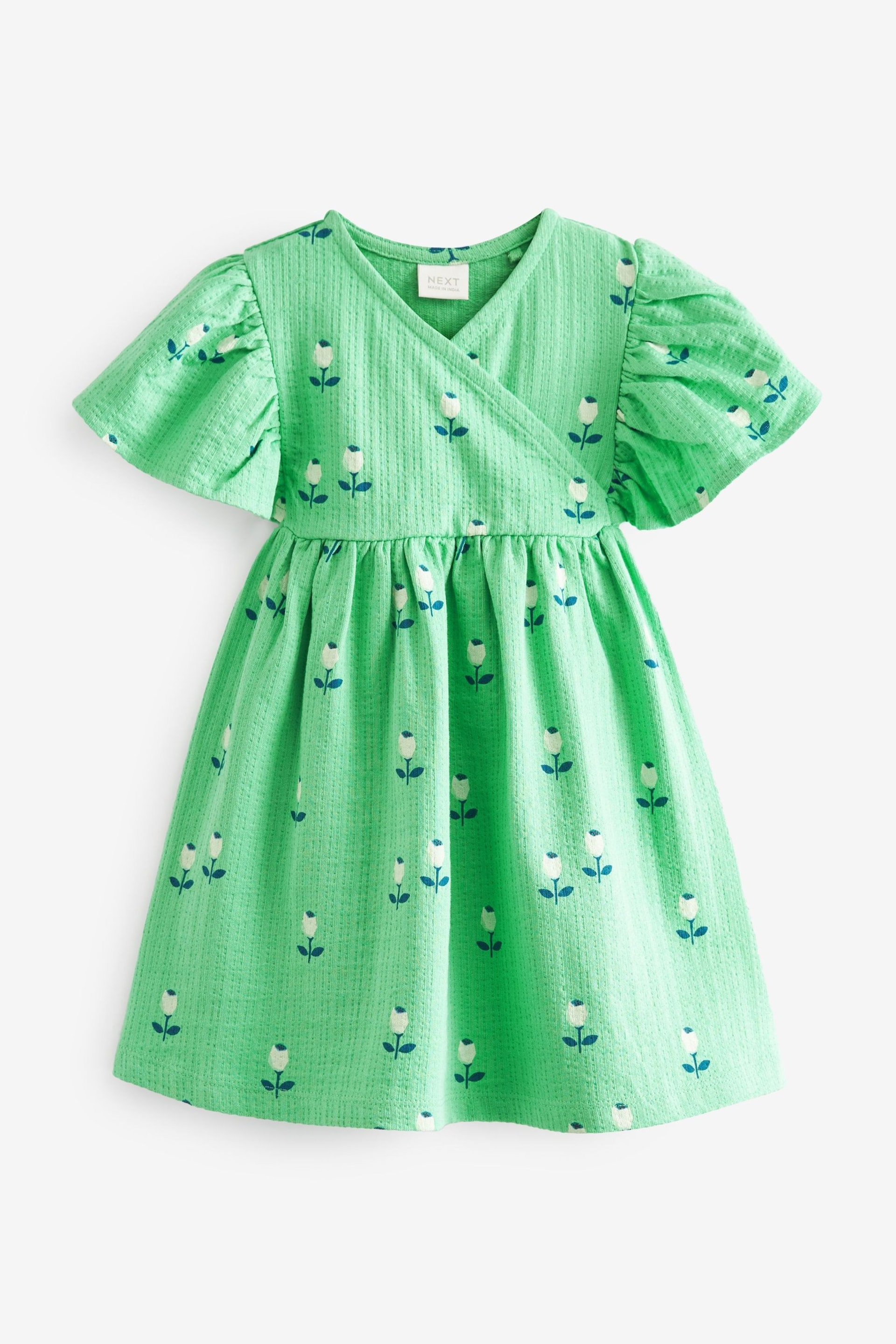 Bright Green Wrap Jersey Dress (3mths-7yrs) - Image 5 of 7