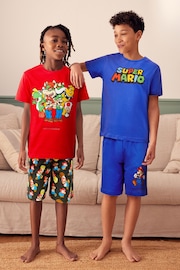 Blue/Red Super Mario Short Pyjamas 2 Pack (3-16yrs) - Image 1 of 3