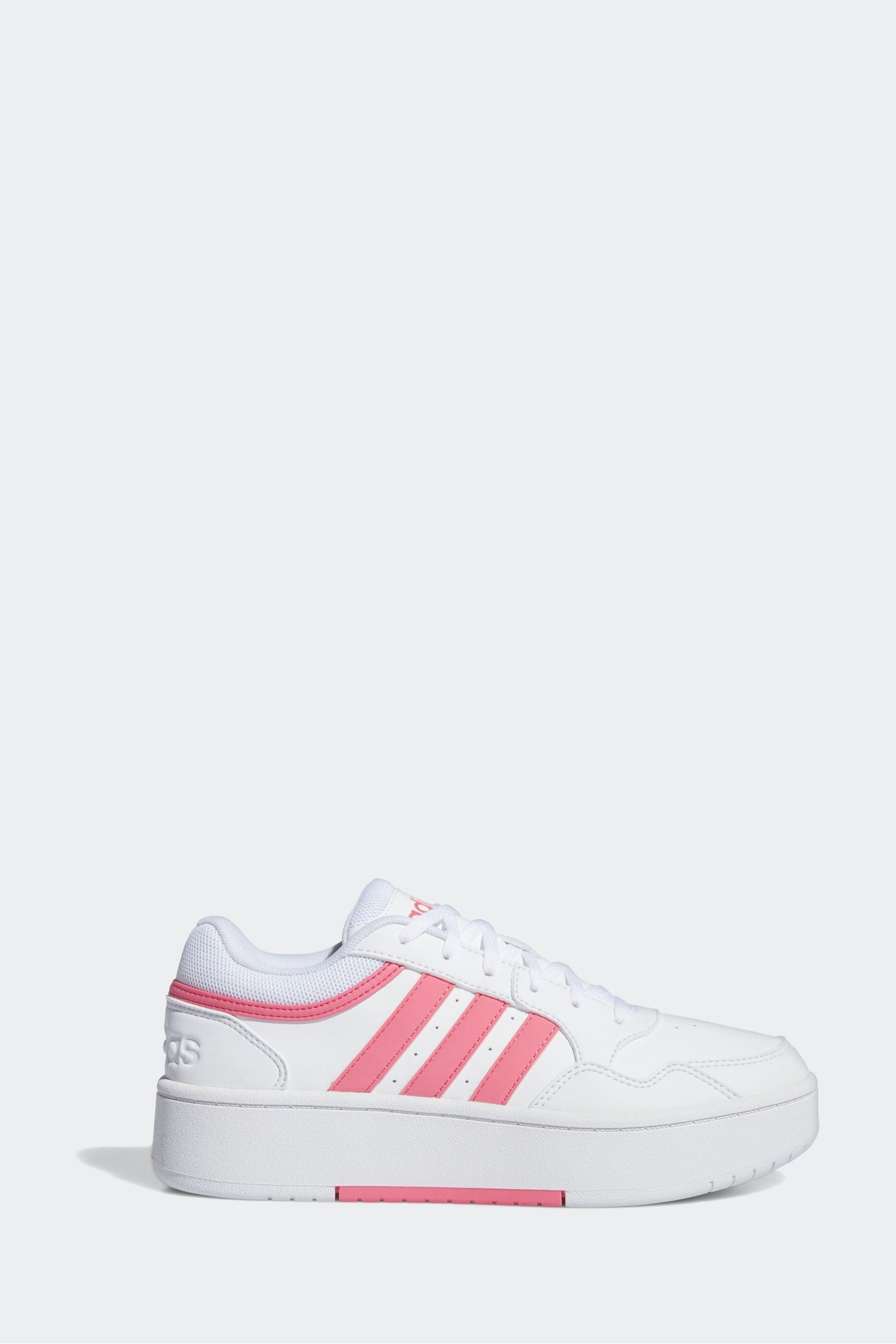 adidas Originals White/Pink Hoops 3.0 Bold Trainers - Image 1 of 9