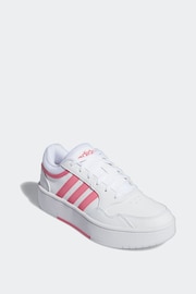 adidas Originals White/Pink Hoops 3.0 Bold Trainers - Image 2 of 9