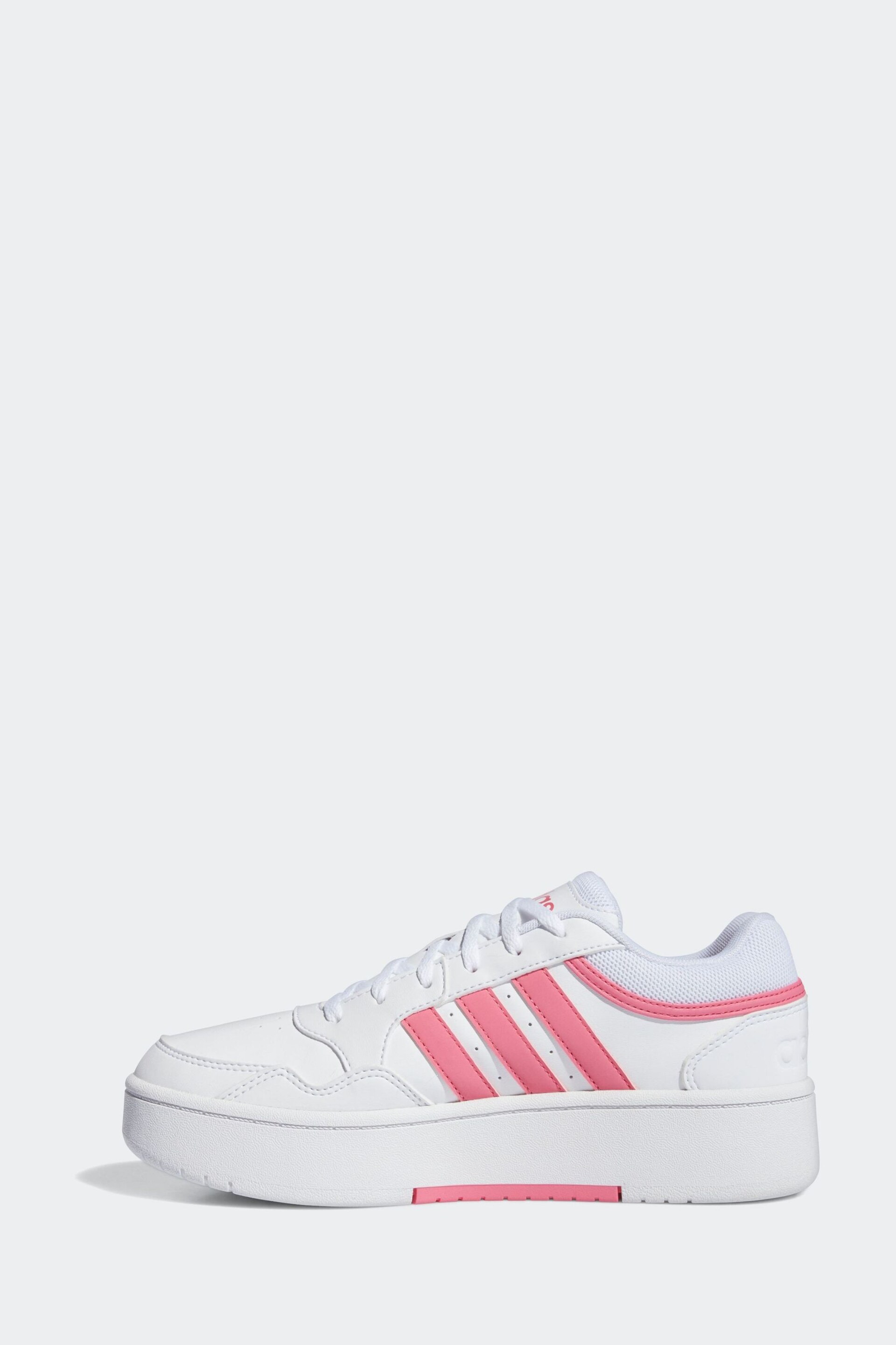 adidas Originals White/Pink Hoops 3.0 Bold Trainers - Image 3 of 9