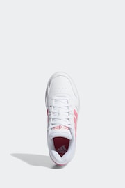 adidas Originals White/Pink Hoops 3.0 Bold Trainers - Image 5 of 9