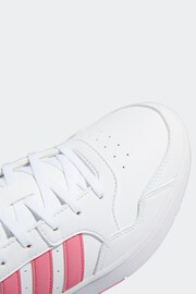 adidas Originals White/Pink Hoops 3.0 Bold Trainers - Image 6 of 9
