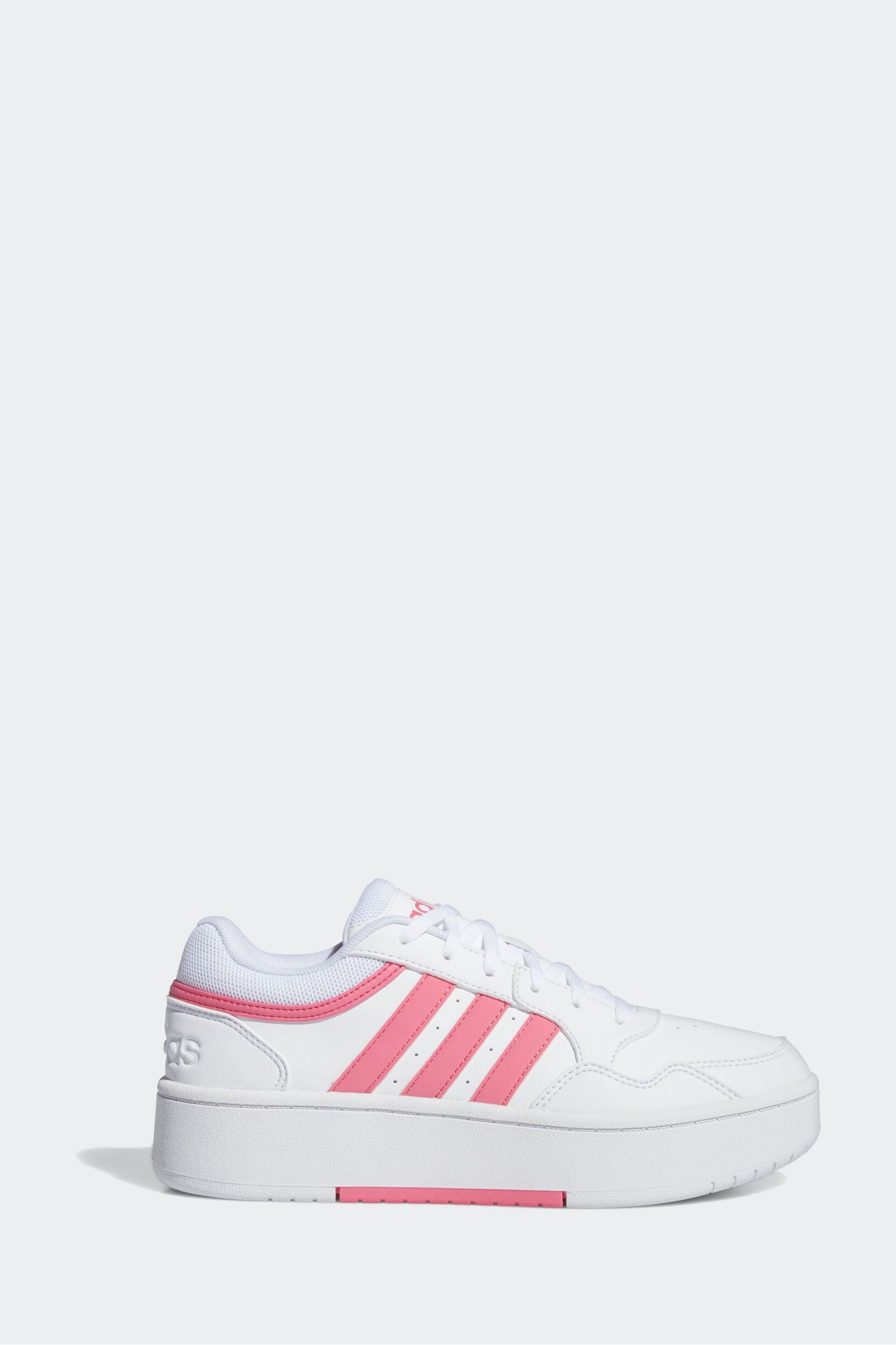 adidas Originals White/Pink Hoops 3.0 Bold Trainers - Image 9 of 9