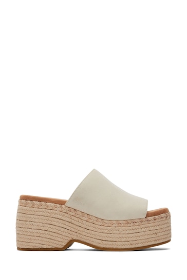TOMS Natural Laila Mule in Fog Suede Sandals