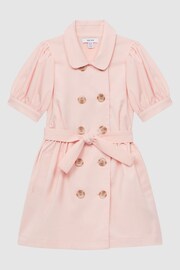 Reiss Pink Naomi Junior Puff Sleeve Belted Dress - Image 2 of 8