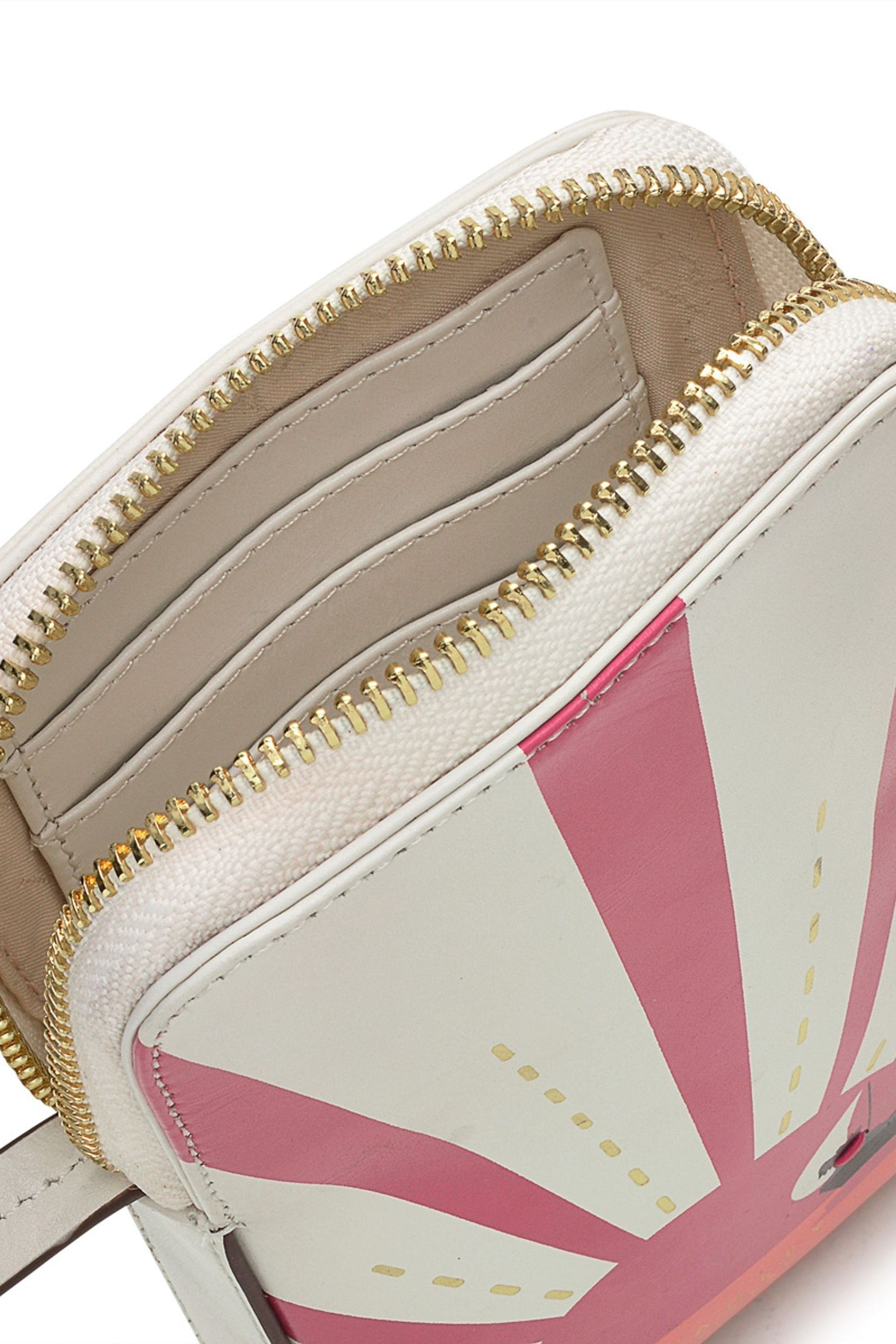 Radley London Medium Sailing Into The Sunset Zip Around Phone Cross Body White Bag