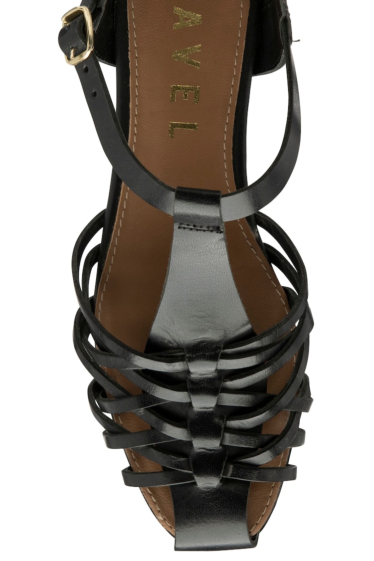 Ravel Black Leather Flat Sandals - Image 4 of 4