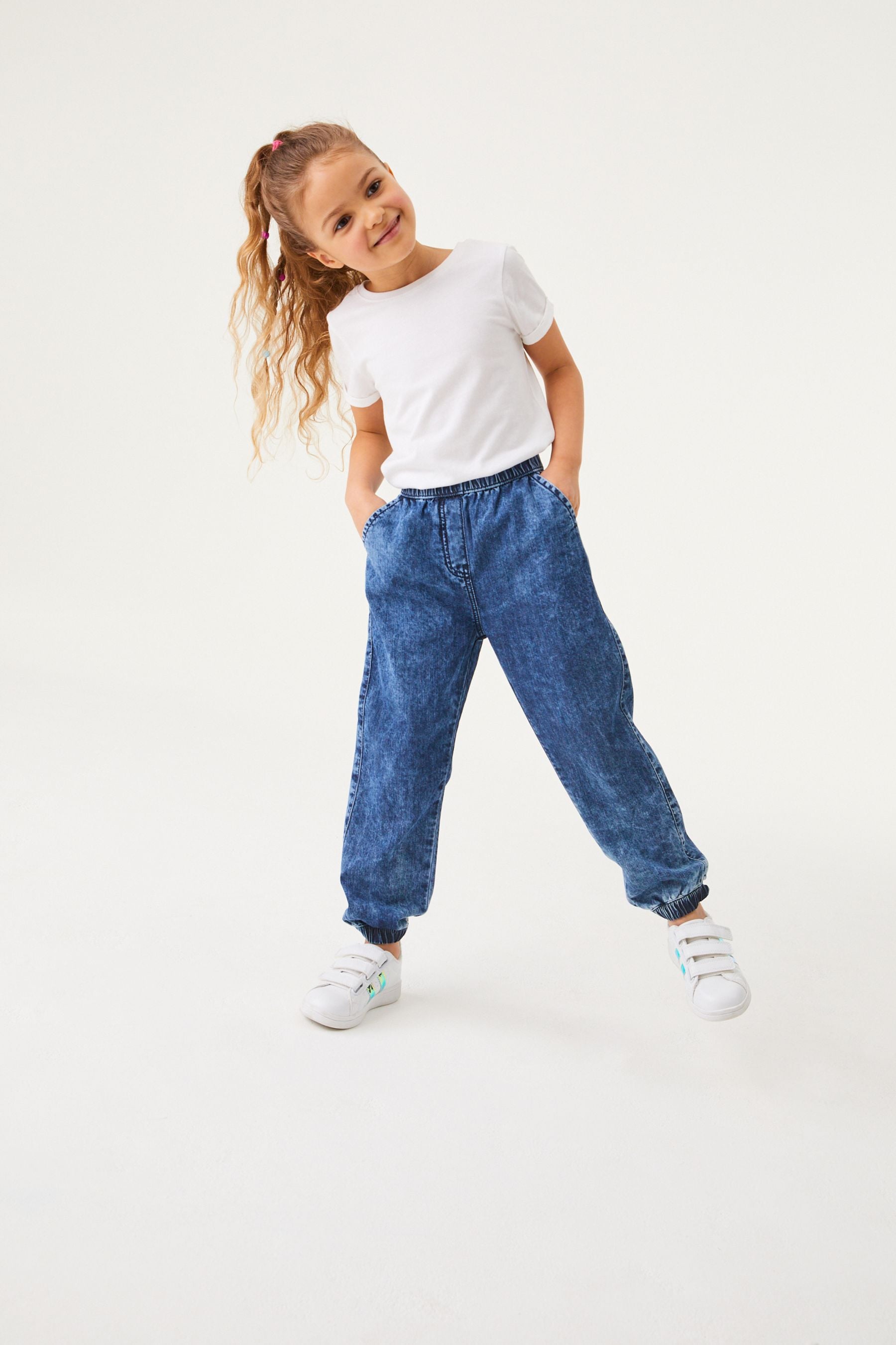 Denim joggers next sale