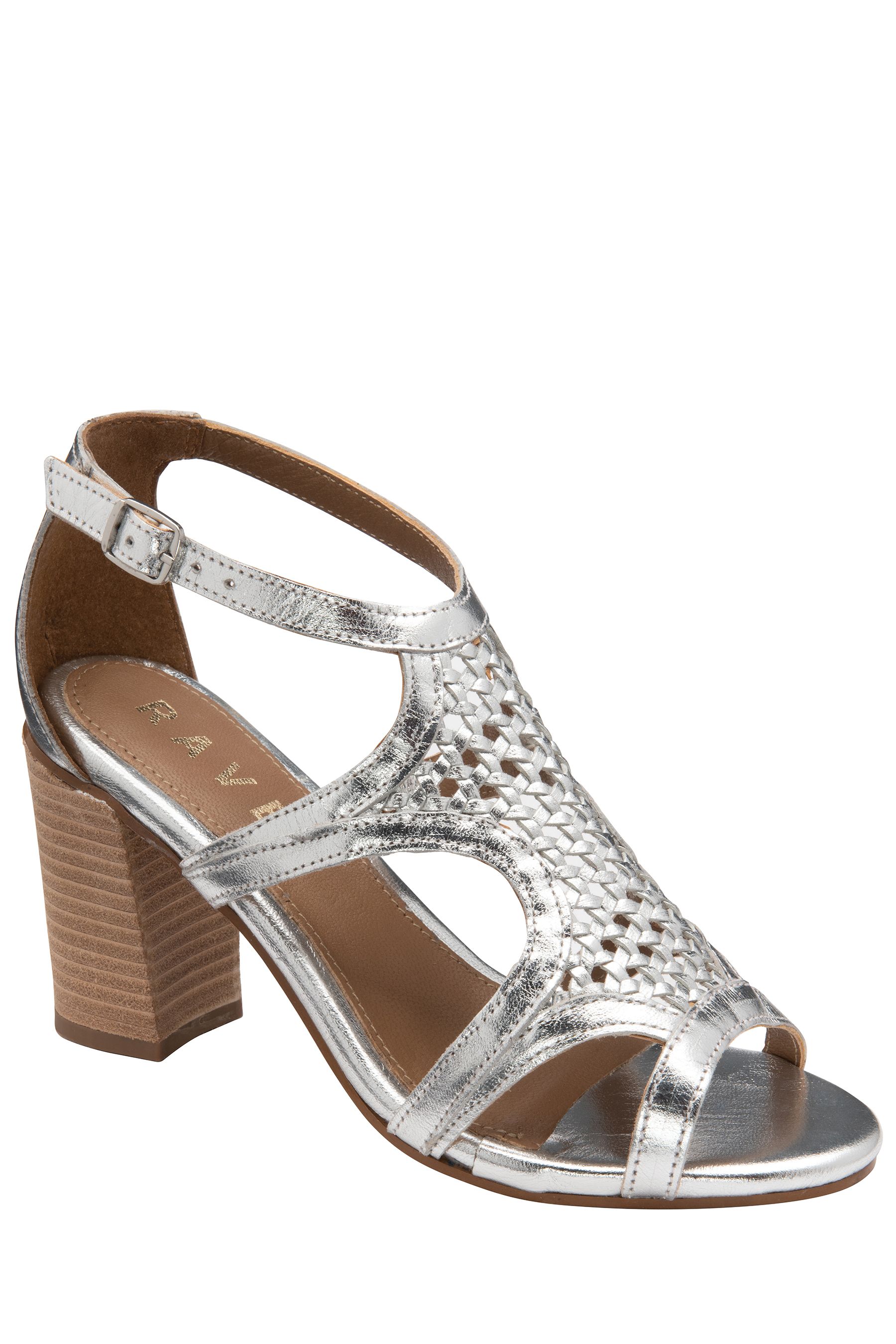 Womens leather heeled sandals hot sale