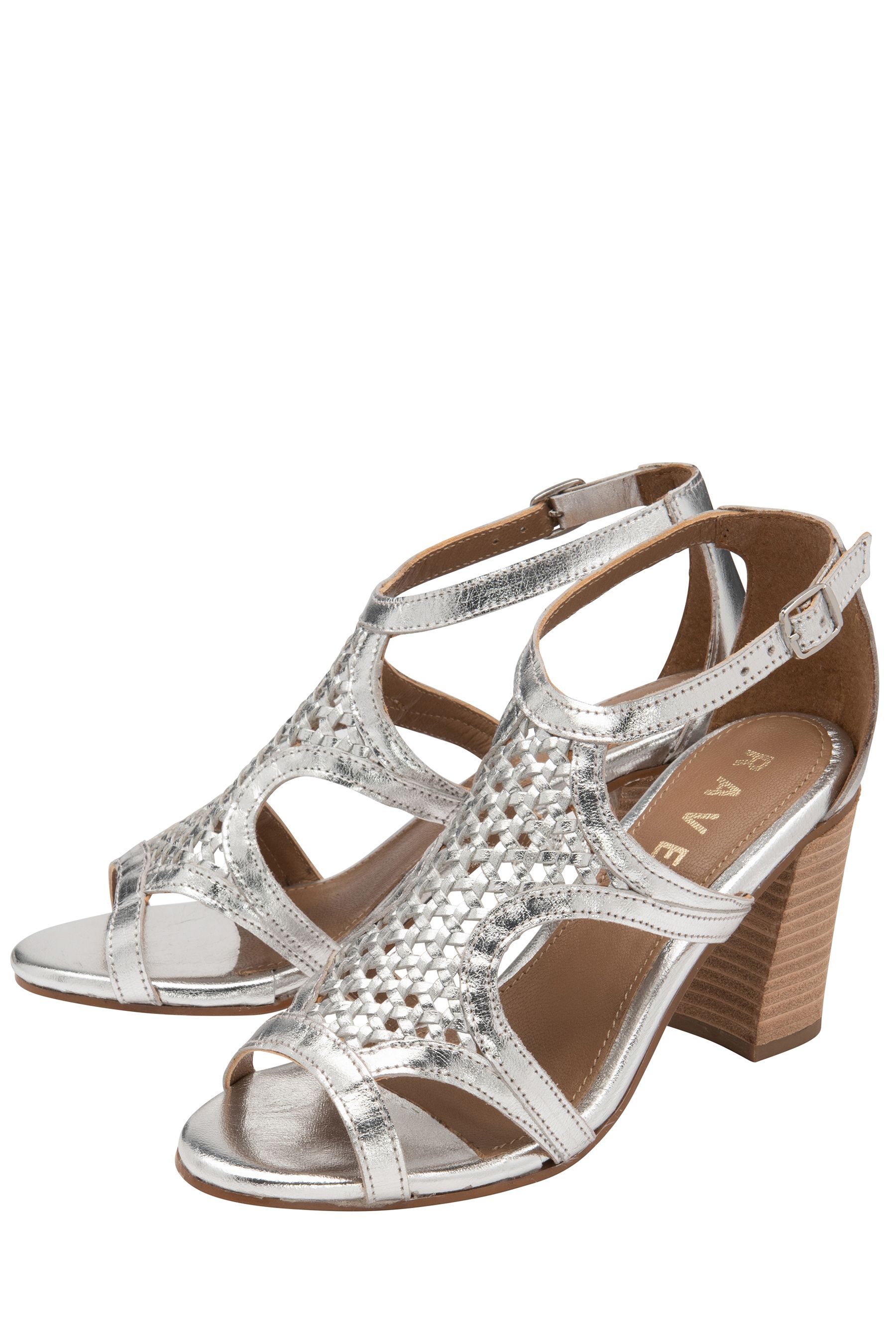 Buy Ravel Silver Leather Heeled Sandals from the Next UK online shop