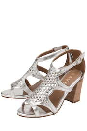 Ravel Silver Leather Heeled Sandals - Image 2 of 4