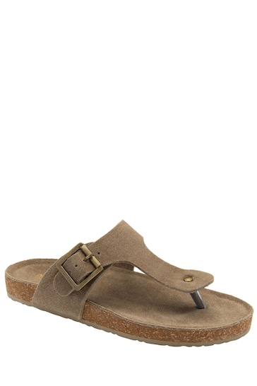 Ravel Natural Leather Toe-Post Sandals