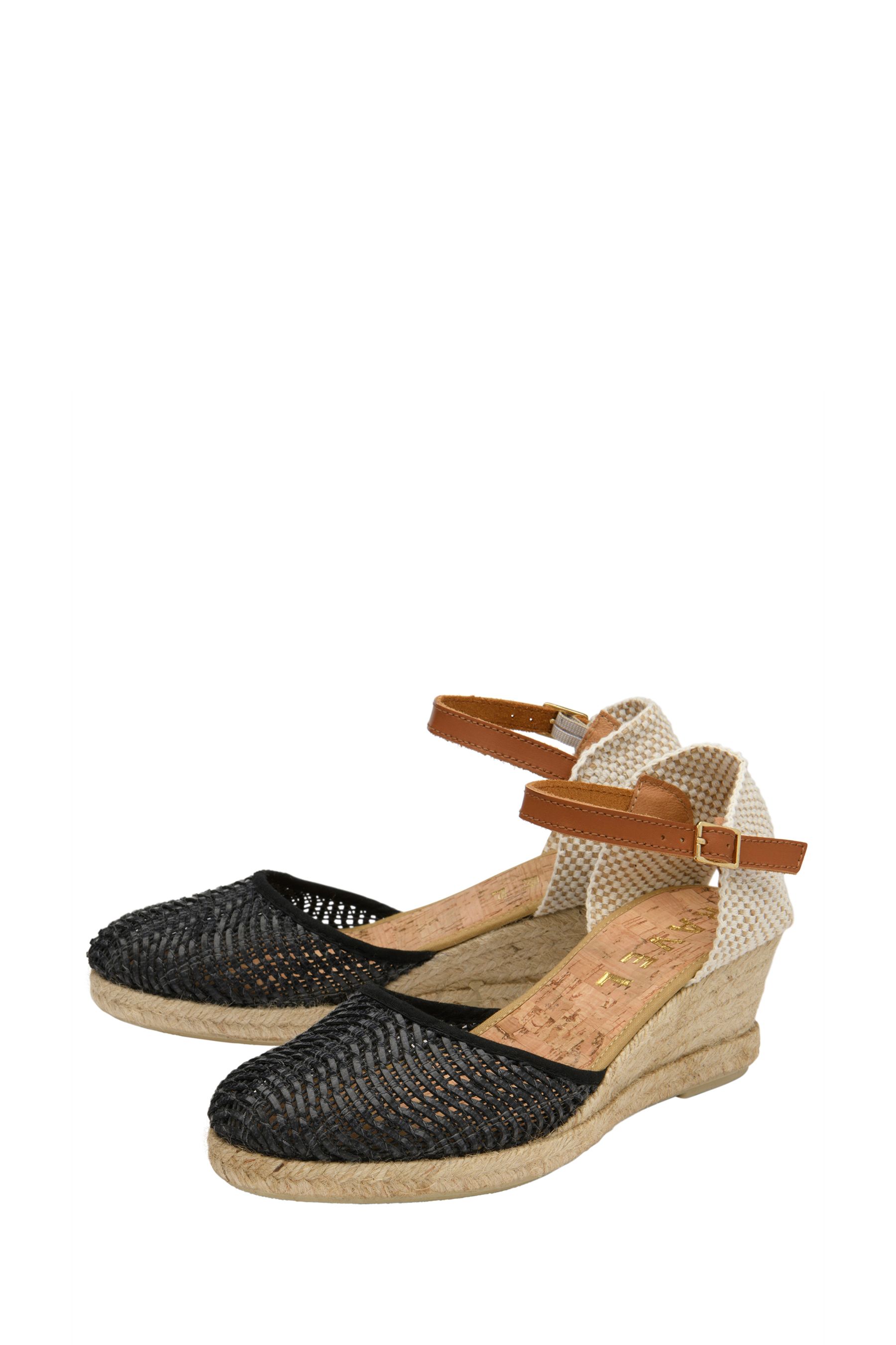 Buy Ravel Black Ankle Strap Wedge Espadrilles from the Next UK