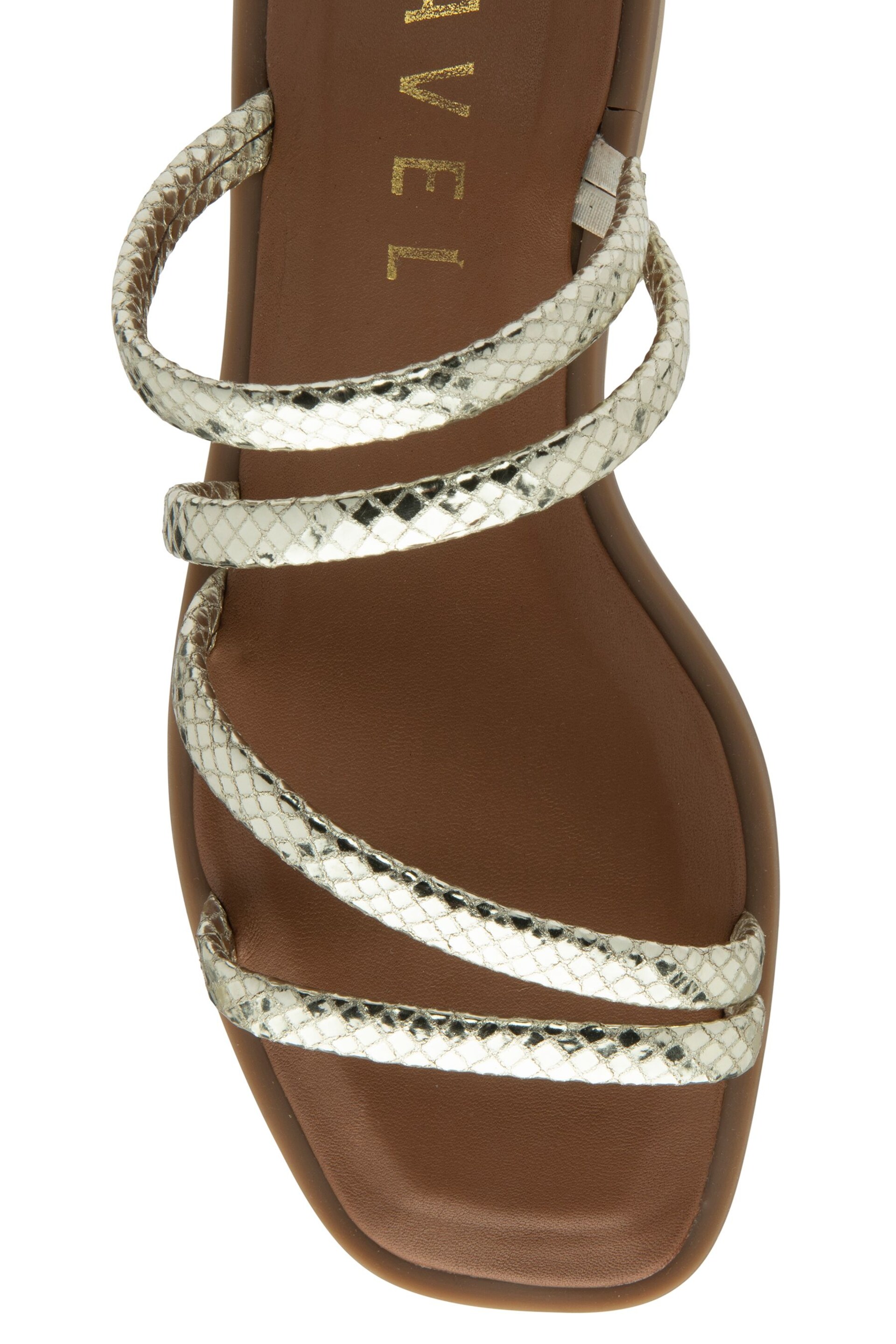 Ravel Silver/Brown Flat Strappy Mule Sandals - Image 4 of 4