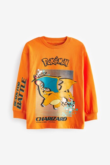 Orange Charizard Pokémon Long Sleeve T-Shirt date (4-16yrs)