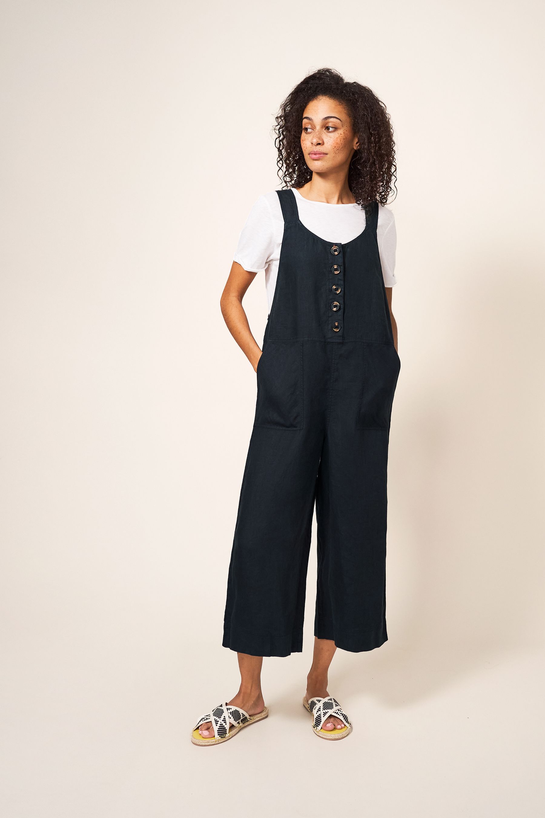 Black and white dungarees new arrivals