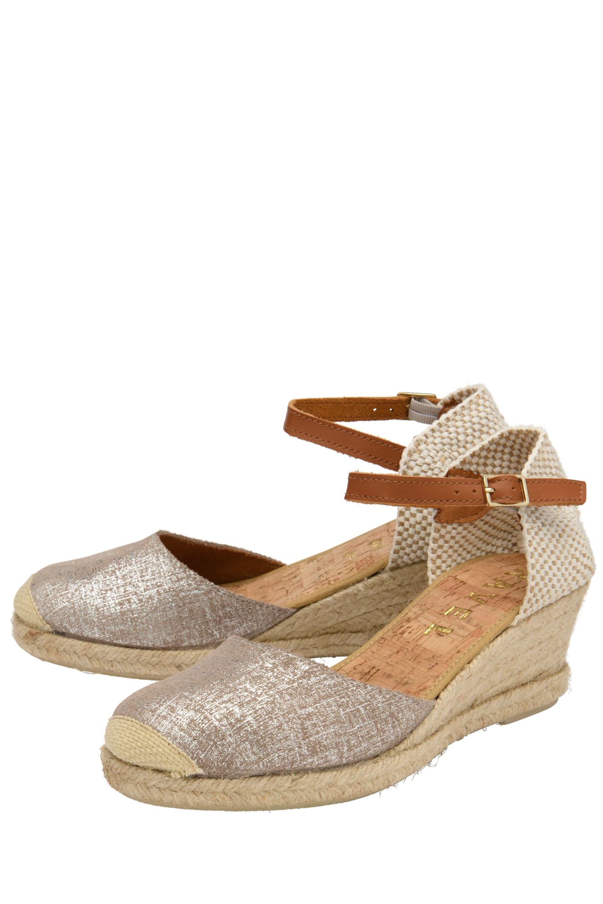 Ravel Silver Ankle Strap Wedge Espadrilles - Image 2 of 4