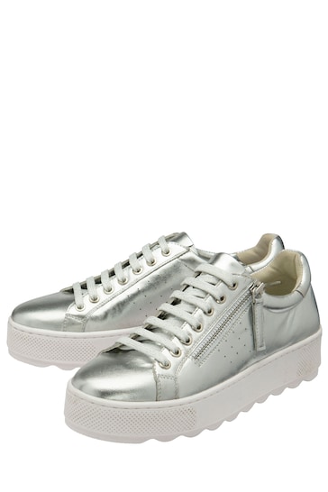 Ravel Silver Zip Up Casual Trainers