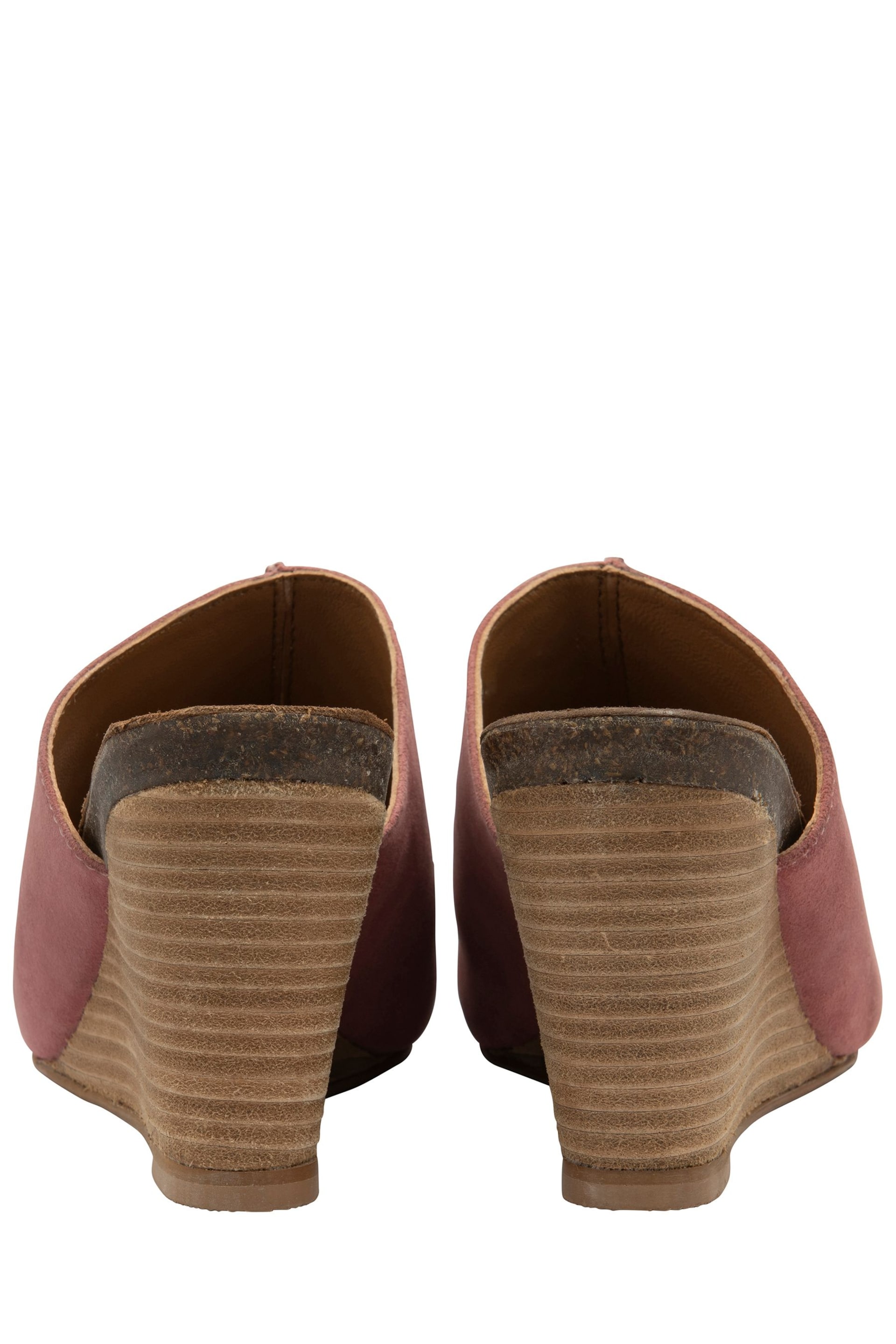 Ravel Pink Leather Mule Wedge Sandals - Image 3 of 4