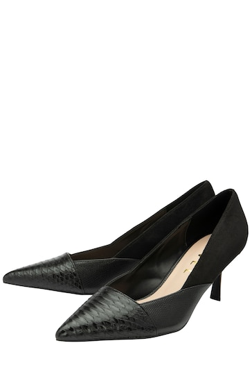 Ravel Black Pointed Toe Court Shoes