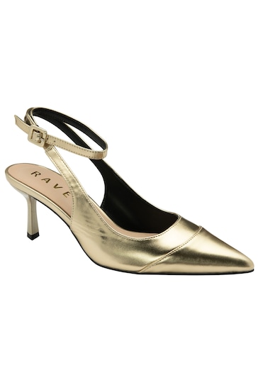 Ravel Gold Pointed Toe Court Shoes