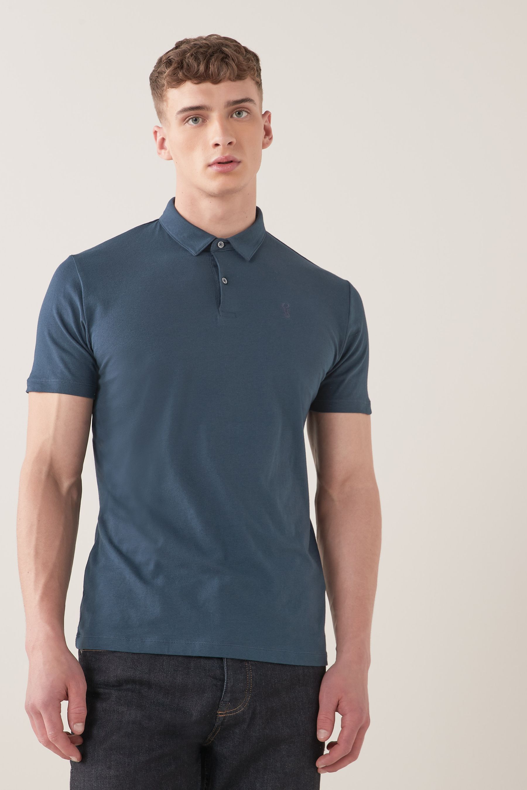 Navy White Burgundy Regular Fit Short Sleeve Jersey Polo Shirts 3 Pack