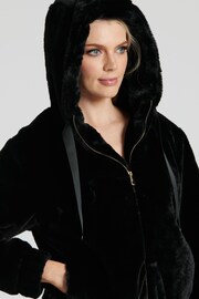 South Beach Black Faux Fur Hooded Jacket - Image 5 of 5