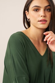 Khaki Green Long Sleeve Tunic Top - Image 3 of 5