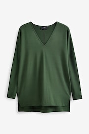 Khaki Green Long Sleeve Tunic Top - Image 4 of 5