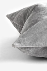 Mid Grey 59 x 59cm Soft Velour Cushion - Image 5 of 5