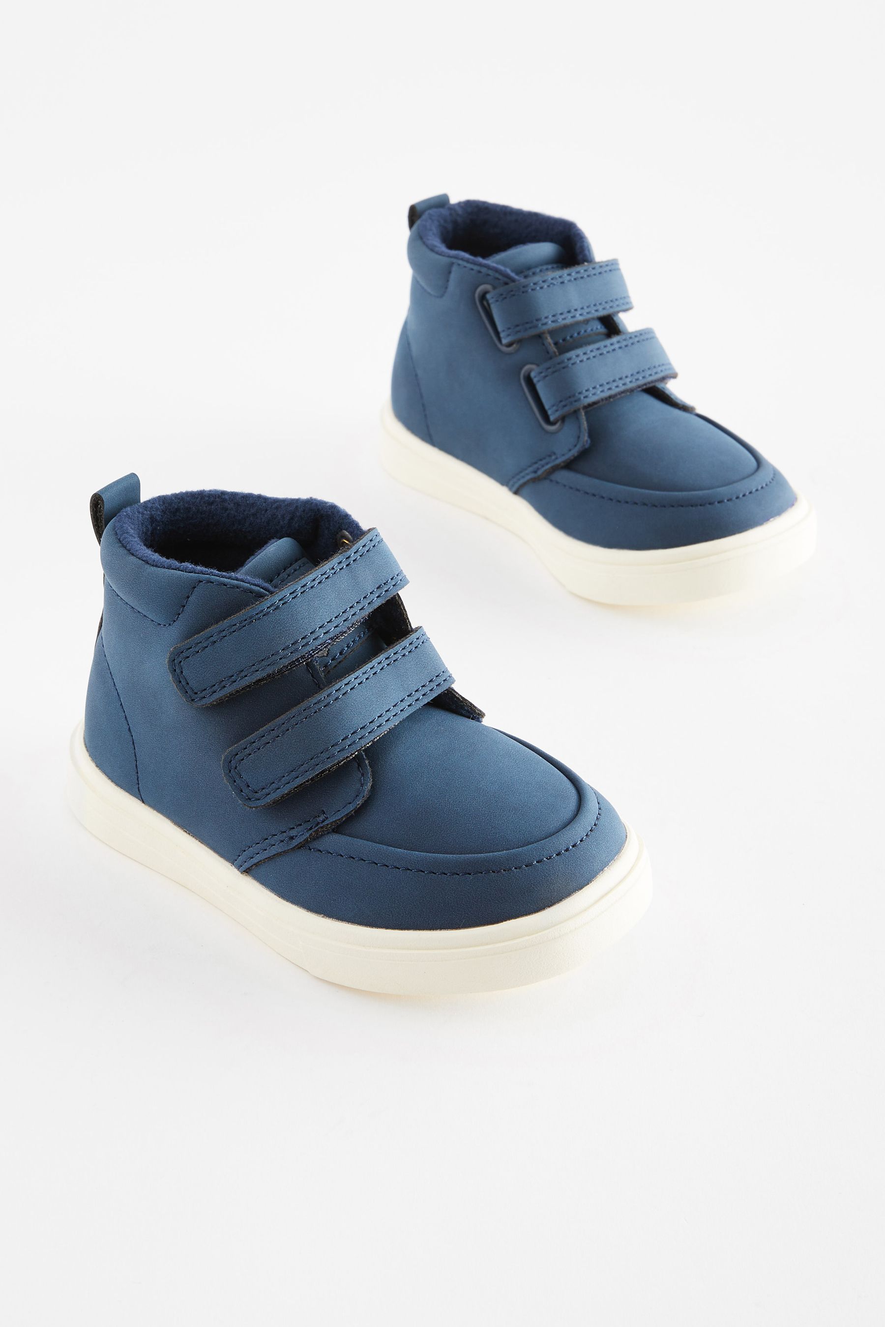 Navy Blue With Off White Sole Wide Fit G Warm Lined Touch Fastening Boots