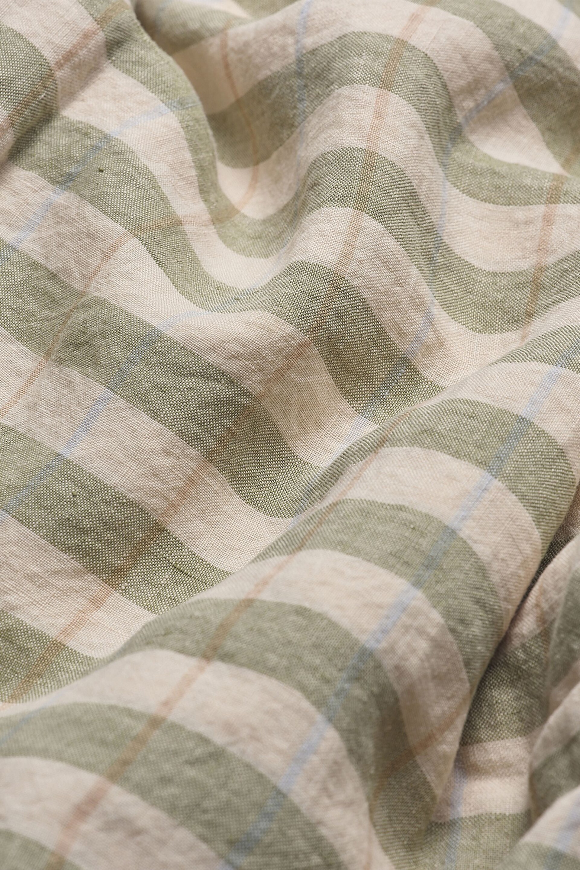 Piglet in Bed Pear Check Stripe Linen Duvet Cover - Image 2 of 2