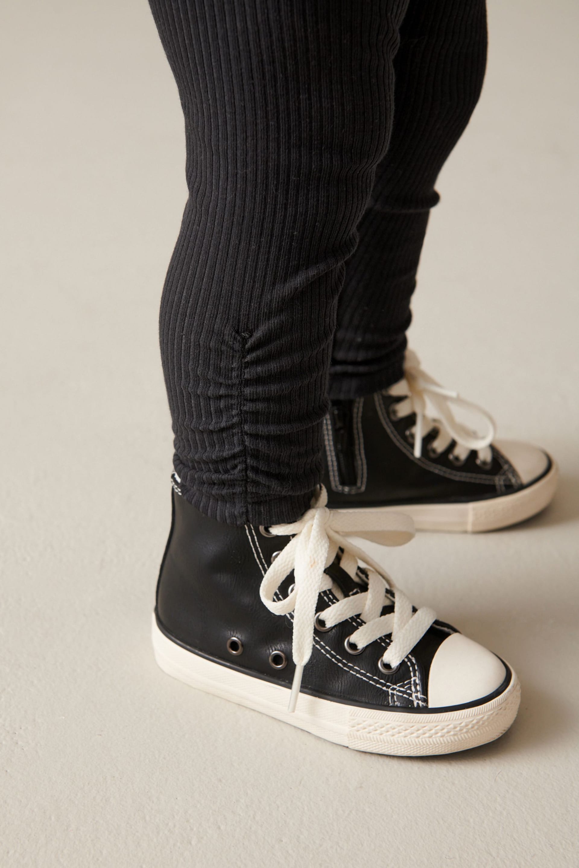 Black Ruched Side Leggings (3mths-7yrs) - Image 4 of 7