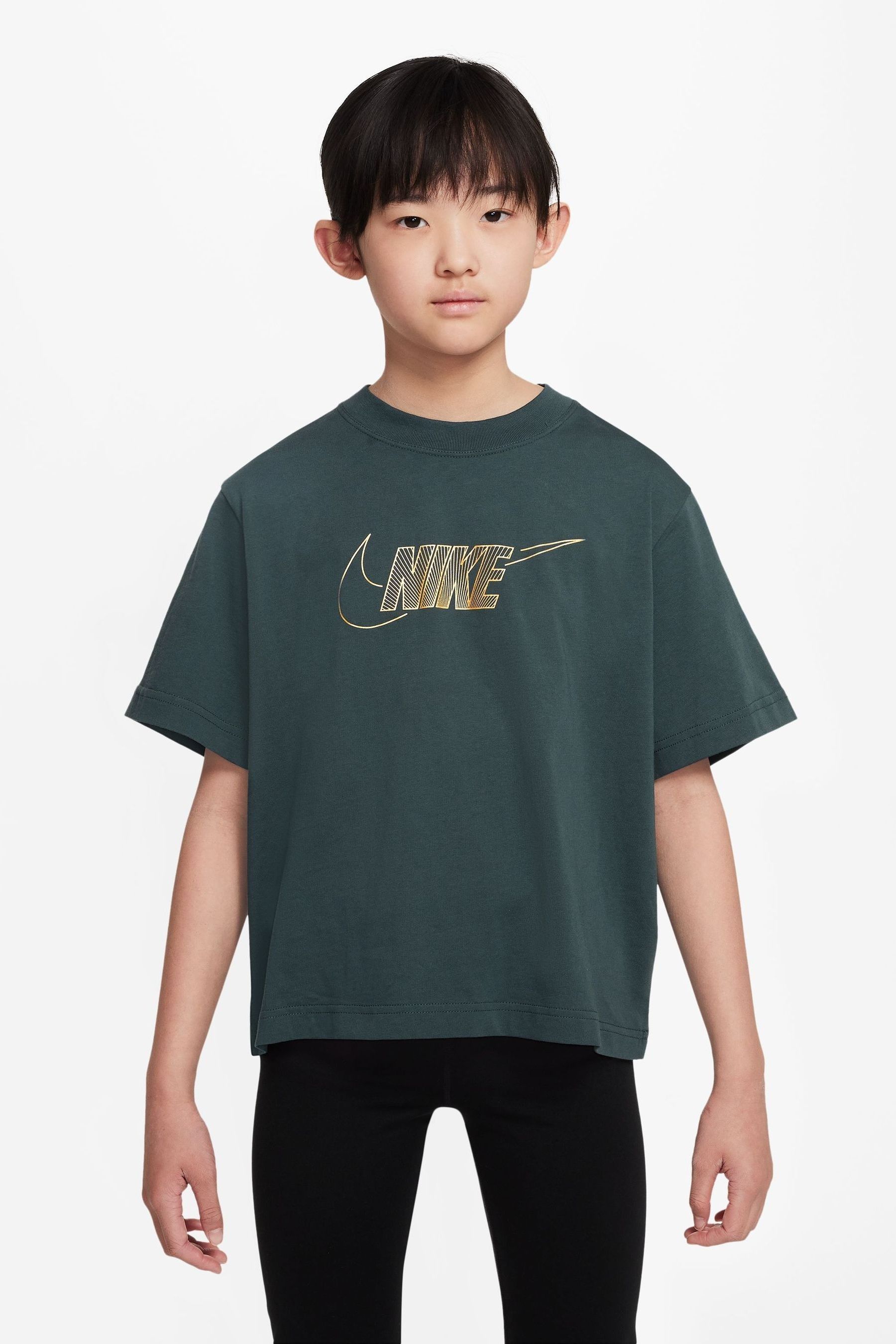 Buy Nike Green Oversized Boxy T Shirt from Next Luxembourg