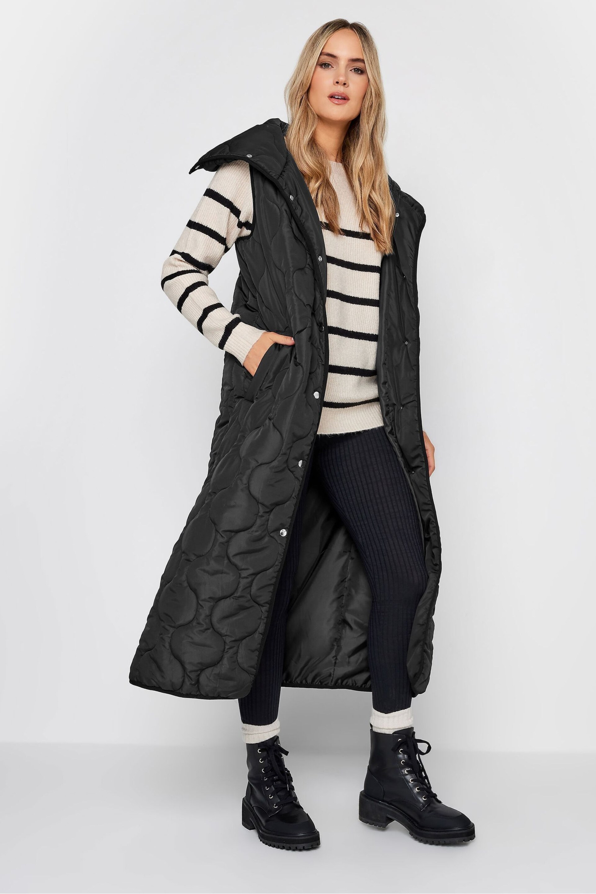 Long Tall Sally Black Quilted Gilet - Image 1 of 4