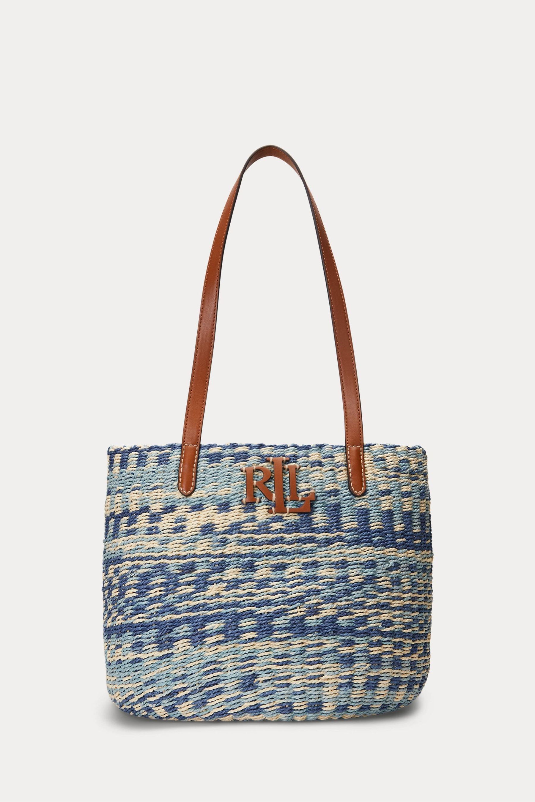 Buy Lauren Ralph Lauren Blue Hartley Straw Tote Bag from Next Germany