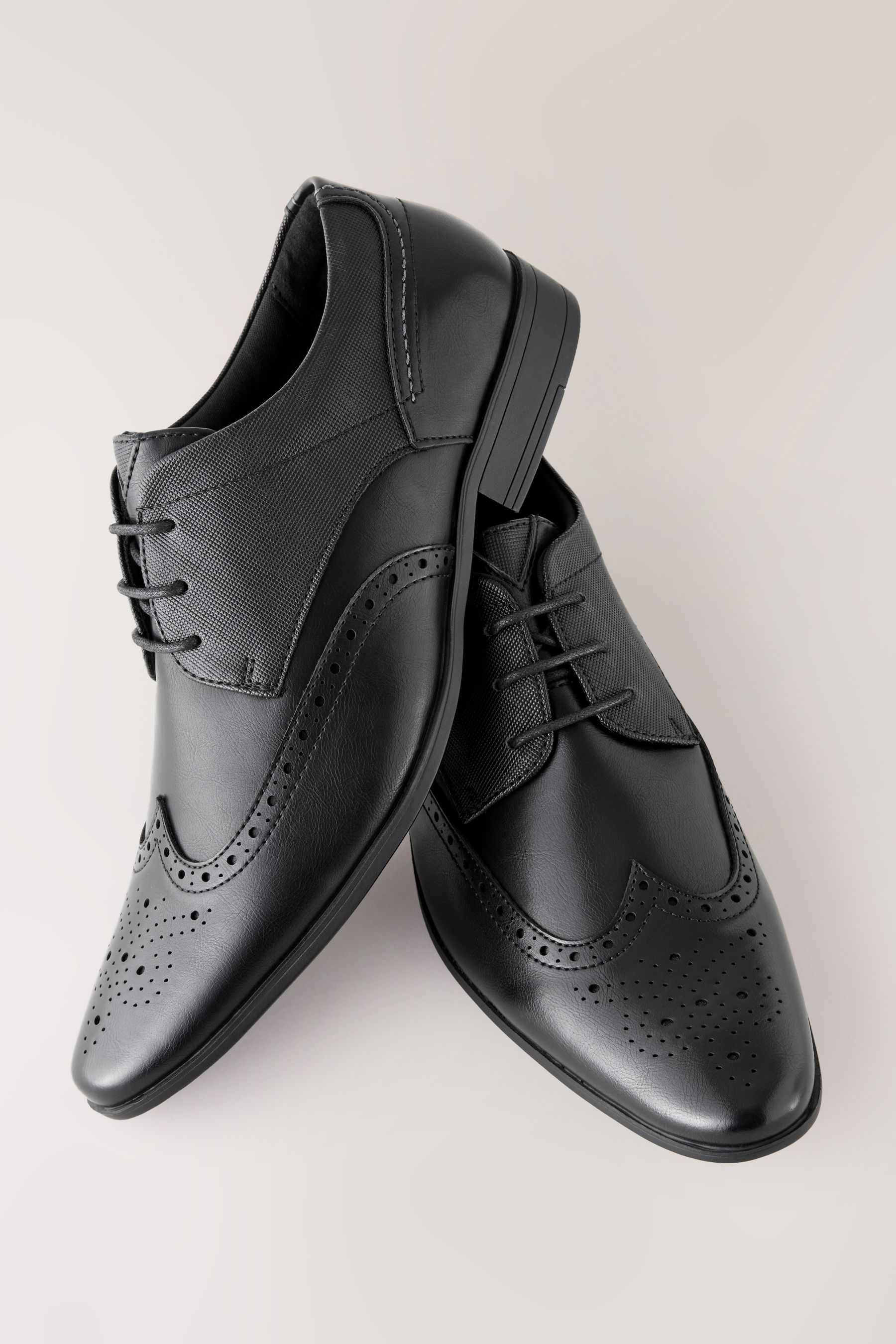 Buy Black Standard Fit Brogue Shoes from the Next UK online shop