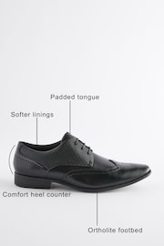 Black Regular Fit Brogue Shoes - Image 4 of 7