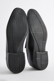 Black Wide Fit Leather Panel Slip On Shoes - Image 5 of 6