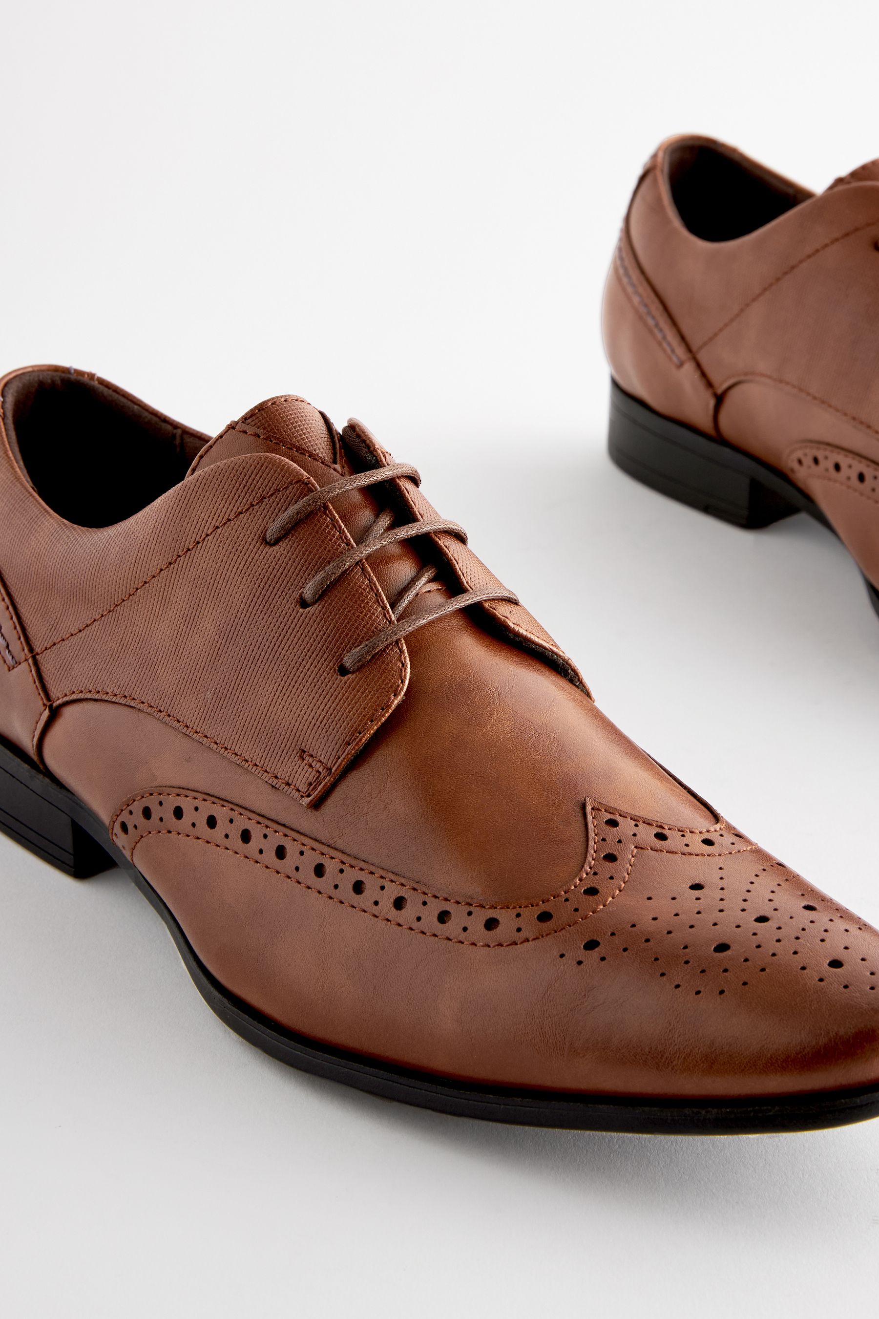 Buy Tan Brown Wide Fit Brogue Shoes from Next Mexico