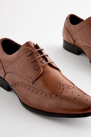 Tan Brown Wide Fit Brogue Shoes - Image 5 of 7