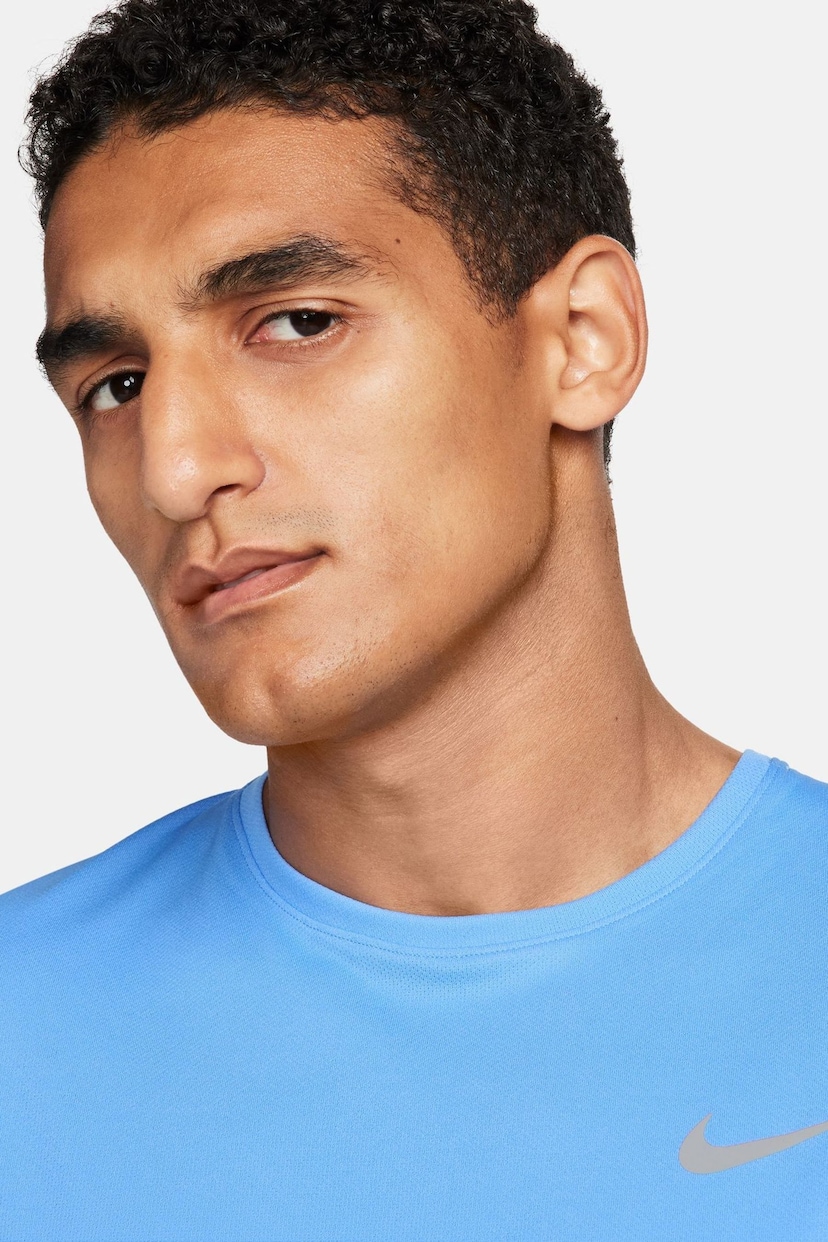 Nike Light Blue Miler Dri-FIT UV Running T-Shirt - Image 3 of 11