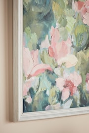 Green Pink Abstract Floral Framed Wall Art - Image 3 of 5