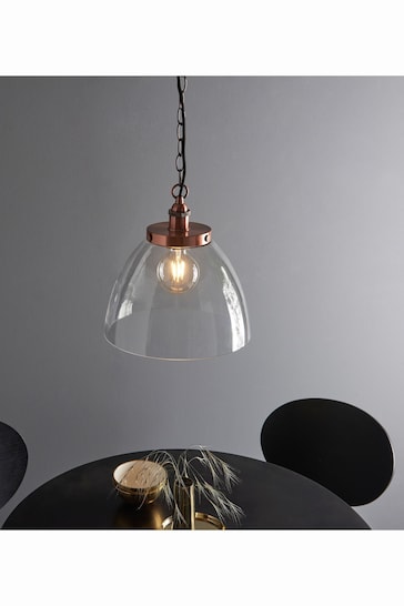 Gallery Home Pierre Aged Copper Grand 1 Bulb Pendant Ceiling Light